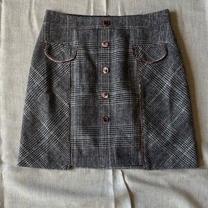Bagatelle Black and Gray Plaid Mini Skirt